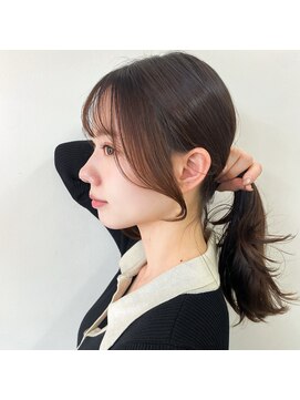 アフロート ディル(AFLOAT D'L) 大人可愛い韓国流れる顔周り小顔カット後れ毛ヘアアレンジ