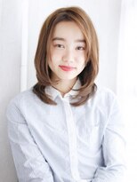 ヘアメイク ナル(hair make nalu)&nbsp;かきあげバングの内巻きレイヤースタイル