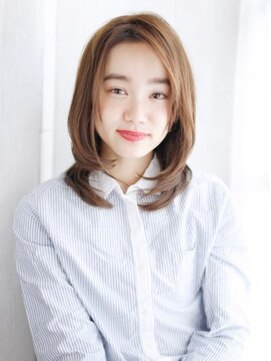 ヘアメイク ナル(hair make nalu) かきあげバングの内巻きレイヤースタイル