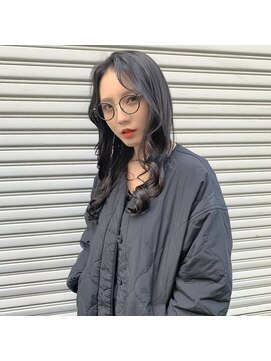 ボアップ 京橋店(boappu) #韓国ヘア#ハイライト#ブルーブラック#ウェーブヘア