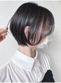 【morio 原宿】黒髪丸みショート　耳かけ　可愛い