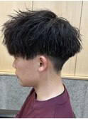 メンズマッシュ波巻きパーマパーマツイストスパイラルパーマ