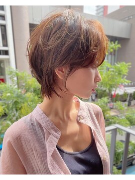 ロンドプロフィール 浦和(Lond profil) 大人可愛い20代30代40代黒髪前下がりショートボブ丸みショート◎