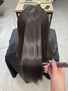 ユウル 横浜(juhl.) 髪質改善縮毛矯正10代20代30代艶髪ストレートベージュカラー