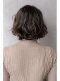 くすみベージュアッシュAライン小顔ボブパーマ313X浦和30代40代