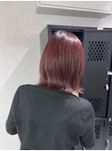 【qumu横浜】ブリーチなしレッドカラー×ボブ