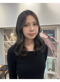 透明感グレージュ × ミディアム