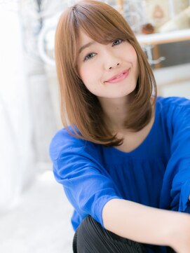 カバーヘア 上尾西口店(COVER HAIR) 斜めバング艶カラー前下がりエアストレートc7上尾20代30代40代