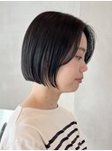 20代30代ショートボブ前髪ありボブミニボブ顔周りレイヤーカット