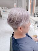 ブリーチダブルカラー ホワイトシルバーマッシュ白髪ぼかし