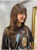 顔型別ヘアスタイル特集/ワンホンレイヤー/ミルクブラウン/赤羽