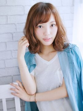 ヘアメイク ナル(hair make nalu) 肩ラインのミックスカールボブスタイル