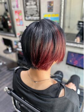 ミミック (mimic) 【ツートン】ブルーブラック×レッドブラウン【インナーカラー】