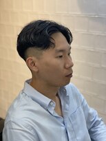 メリケンバーバーショップ フクオカ(MERICAN BARBERSHOP FUK)&nbsp;かき上げヘアショートレイアーくせ毛風パーマコンマヘア34