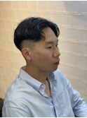 かき上げヘアショートレイアーくせ毛風パーマコンマヘア34