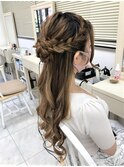 お花ハーフアップ