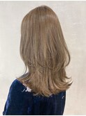 オリーブベージュブリーチなしロングレイヤー_アース_ba378222