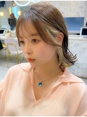 韓国風前髪×シルキーベージュ【髪質改善/新宿/デザインカラー】