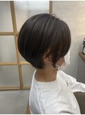 直毛でもまとまるショート　アイスグレージュ　クールグレージュ