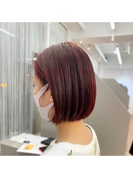 ジエクト アイロ(The Ect ilo) ぱつっとボブ☆ブラッドレッド♪20代30代40代おすすめスタイル