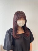 ピンクラベンダー/暖色系カラー/艶髪/小顔カット