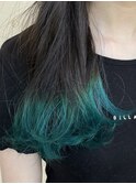 夏っぽく！テールカラー/エメラルドグリーン /20代/30代/40代