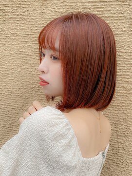 スウド(Swd) 可愛い＆色っぽい大人ボブ/重めボブ/シースルーバング/オレンジ