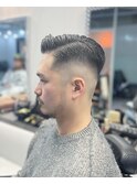 サイドパート/スキンフェード　メンズ/バーバー/フェード