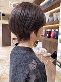 オーガニックカラーで作る白髪ぼかしハイライト/大人ショート
