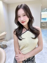 ロシェ 横浜店(loche)&nbsp;ワンレン韓国ロング×似合わせカット×暗めカラー[横浜駅]