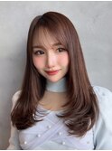 美髪レイヤーカット/顔まわりレイヤー/ストレートロングレイヤー