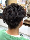 メンズパーマバックパーマメンズショートスタイルパートスタイル