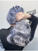 結んでも可愛いアイスブルー