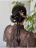 【結婚式お呼ばれリボンヘア】