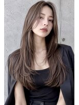 ヌフ(neuf) 大人韓国風 艶髪グレージュ 顔周りレイヤー ロング30代