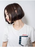 【keep　hair　design】黒髪ボブ×前髪なし【by三橋】