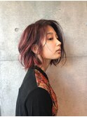 [SORA見藤]くすみピンクのデザインカラー ミディアム