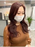 ダブルカラーピンクベージュベージュカラーケアブリーチレイヤー