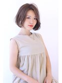 アッシュブラウン　まるみショートボブ