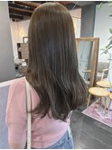 まろやかベージュ透明感グレージュラベンダー顔周りレイヤー都島