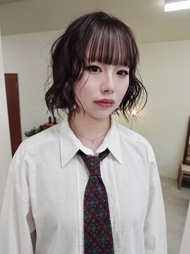 ウィットサークル(wit circle) ボブ　レッドカラー　ボルドーカラー