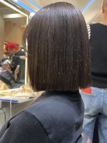 ボブ 切りっぱなしボブ 縮毛矯正 髪質改善