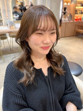 ロンド エスポワール 錦糸町(Lond espoir) ■ 黒髪カタログボブルフネビージュ小顔に見せるヘアワンレン