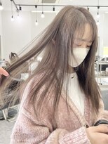ラフヘアデザイン(Raf hair design)&nbsp;バレイヤージュコントラストハイライトミルクティーベージュ