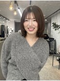 ボブ/ミニボブ/切りっぱなしボブ/前下がり/前下がりボブ/韓国