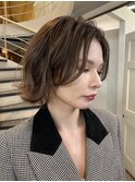 大人のこなれ感ショートボブ/アッシュブラウン