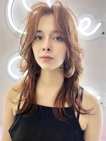 ルーブル(Louvre)&nbsp;【Louvre】くびレイヤー/センターパート/ベージュカラー/韓国風
