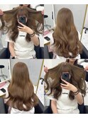 ブリーチなしでヘーゼルベージュ