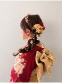 成人式サイド編み下げ