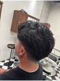 波巻きツイストスパイラルリバースセンターパートニュアンスパT